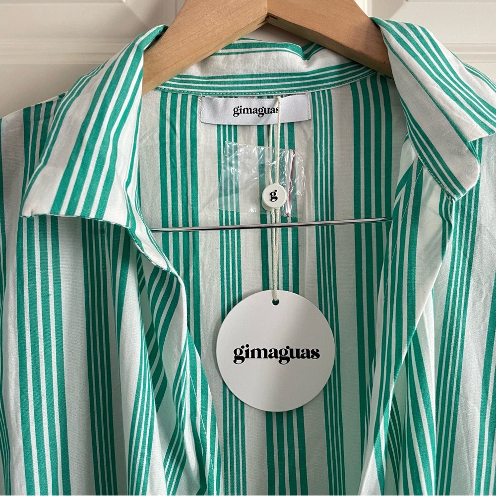 Gimaguas Teal Striped Shirt Teal and White Striped Swim Cover Up - Picture 4 of 10